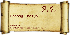Pacsay Ibolya névjegykártya
